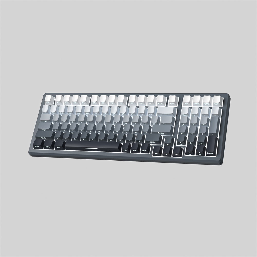 99 Keys Mechanical Keyboard Wired PBT Side Engraved Under Light Position Gradient